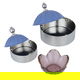 Al Saif Gallery Steel Toferia Set, 41x26x4 cm, 2 dates with blue lid, glass bowl, 4 pieces - silver product image 3