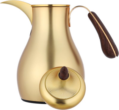 Al Saif Gallery Sama Thermos Set, 0.7/1 Liter, 2 Pieces, Inner Glass Container, Stainless Steel Outer Body - Gold product image 6