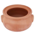 Elizi Pottery Pot with Lid, 18x28x28 cm, Large Deep - Brown product image 2