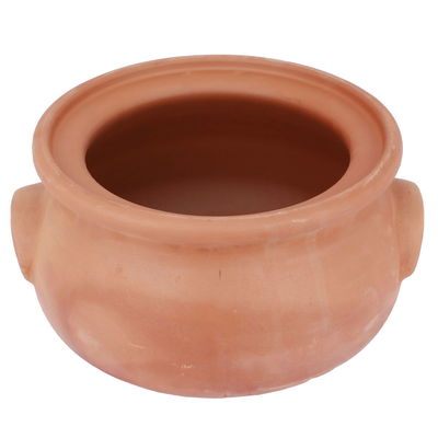 Elizi Pottery Pot with Lid, 18x28x28 cm, Large Deep - Brown product image 2