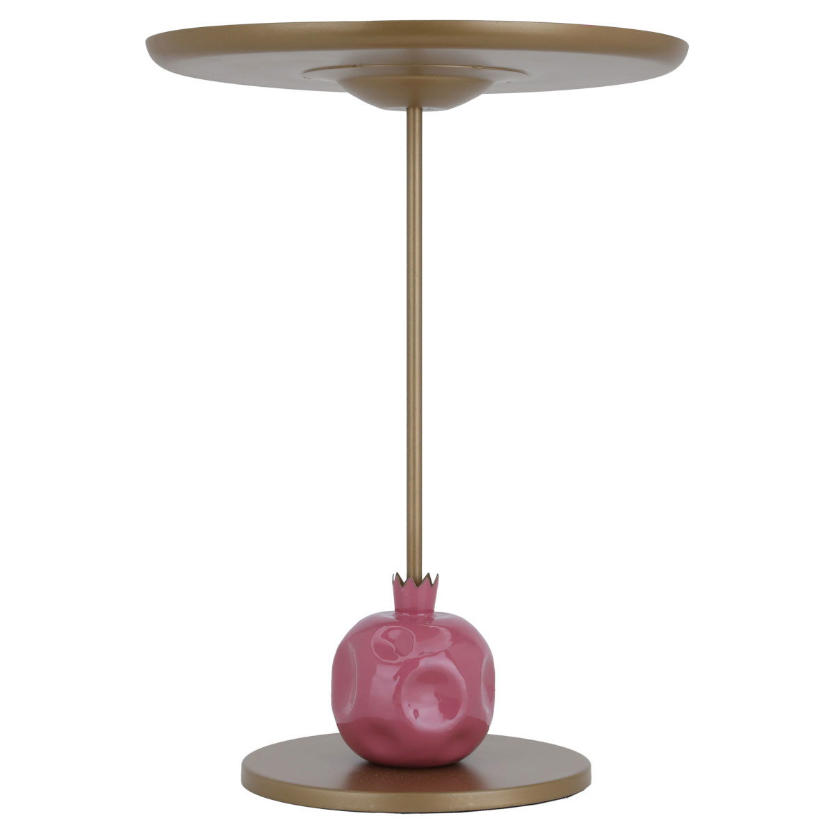Al Saif Gallery steel serving stand, circular with a gold-pink base product image 2