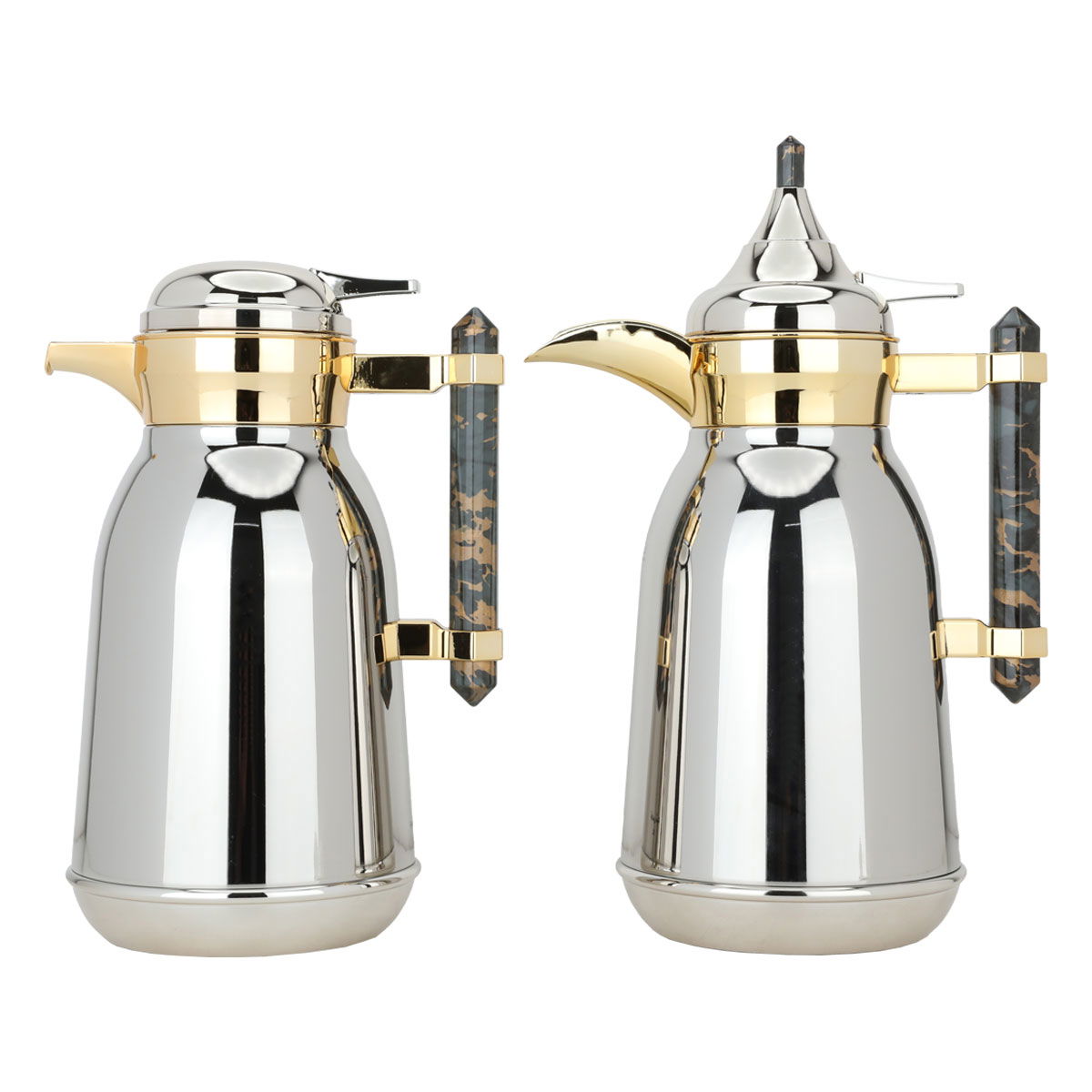 ترمس شهد السيف غاليري، 1/1 لتر، حافظة داخلية زجاج حراري، هيكل خارجي استيل - فضي product image