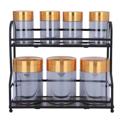 طقم علب زجاج السيف غاليري، 8 قطع، ستاند أسود - شفاف product image 2