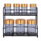 طقم علب زجاج السيف غاليري، 8 قطع، ستاند أسود - شفاف product image 2
