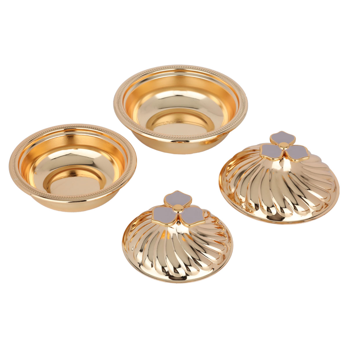 Alsaif Gallery Tray Set with 2 Steel Dates, 3 Pieces - Gold product image 3