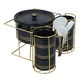 Al Saif Gallery porcelain soup warmer set, 16 pieces, round - black product image 2