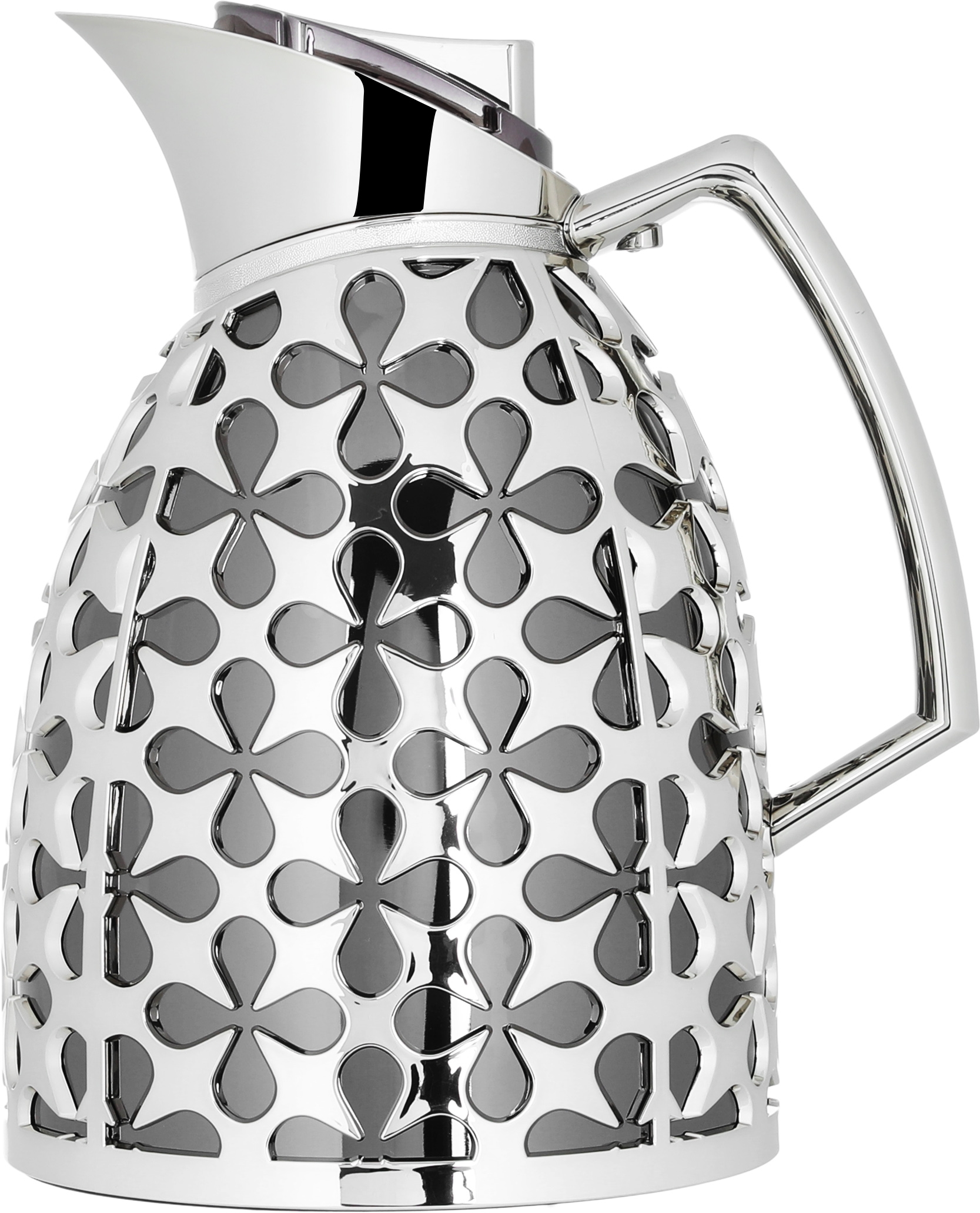 Al Saif Gallery Andalusia thermos set, 0.75/1 liter, glass inner container, plastic outer shell - black and silver product image 2
