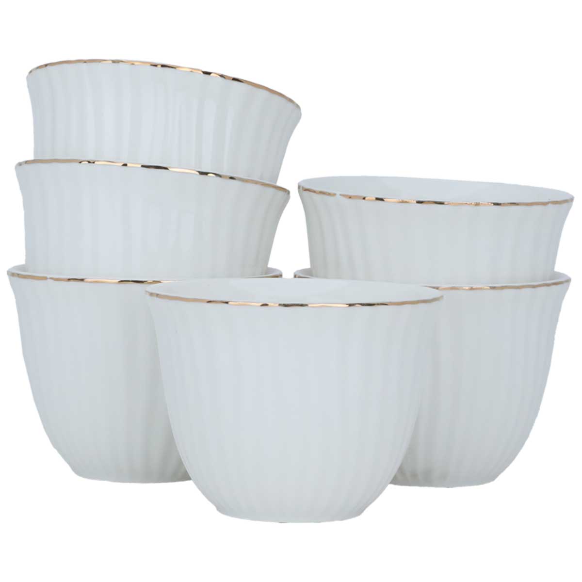 Al Saif Gallery Porcelain Arabic Coffee Cup Set, 12 Pieces - White product image 1