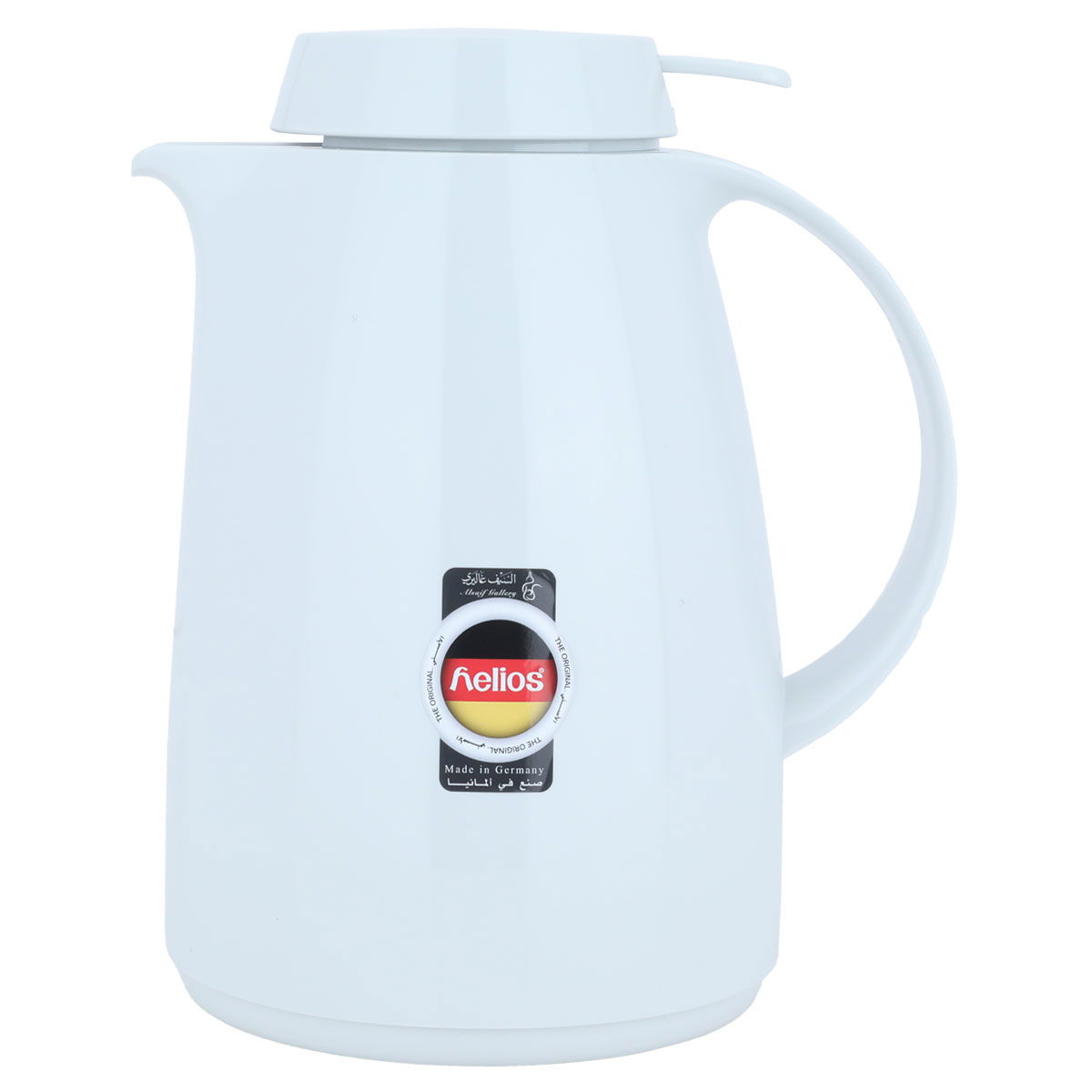 Helios thermos, 1 liter, thermal glass inner container, plastic outer shell - white product image 1