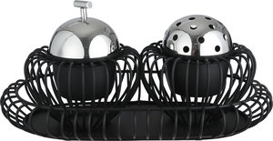 طقم مبخرة ستانلس استيل السيف غاليري، 35.5x20.5x17 سم، 3 قطع - أسود فضي product image