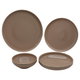 طقم سفرة بورسلان السيف غاليري، 24 قطعة، دائري، مضلع - بني product image 1
