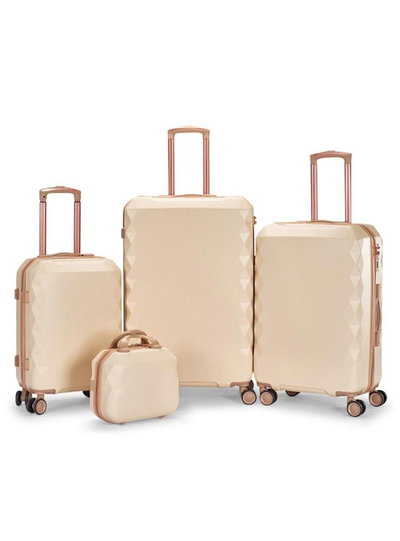 طقم شنط سفر ABS ليمرا، 6 مقاسات، 4 عجلات، WM-223 - بيج ذهبي product image 2