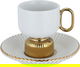 Al Saif Gallery porcelain coffee cup set, 12 pieces, gold-white base product image 2