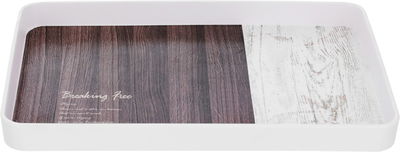 صينية تقديم بلاستيك السيف غاليري، 35×23×3 سم، مستطيل - أبيض بني product image 1