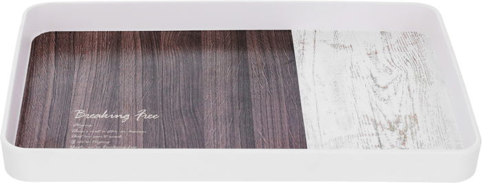 صينية تقديم بلاستيك السيف غاليري، 35×23×3 سم، مستطيل - أبيض بني product image 1