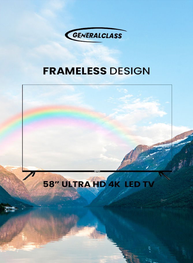 General Class Smart TV, 58 inches, 4K, LED, Android 13, 58US8000 - Black product image 5