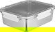 Elsahaah Stainless steel storage box, 24x19x11 cm, plastic lid, lock - transparent silver product image 2