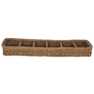 سلة خوص السيف غاليري، مستطيل، مقسم - بني product image