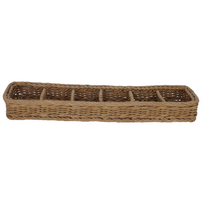 سلة خوص السيف غاليري، مستطيل، مقسم - بني product image 1