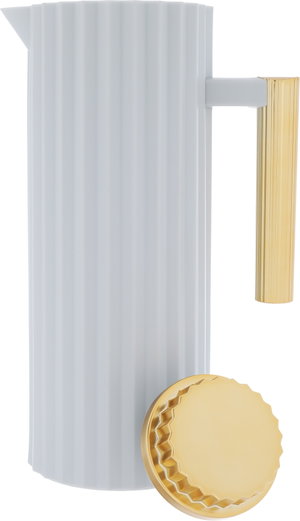 Timeless Rawaa 2 Thermos, 1 liter, golden handle, thermal glass inner shell, plastic outer shell - white product image 2