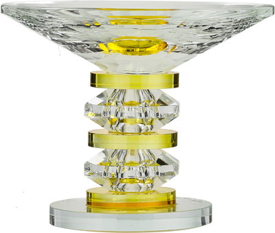 Al Saif Gallery Glass Serving Stand, Base, 15X15X12 Cm - Clear Yellow product image 2