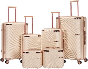 LIMRA Luggage Set, 4 Wheels, 6 Bags, Zipper Closure, 360° Rotating, WM-154 - Gold Beige product image