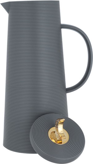 Al Saif Gallery Royal 8 thermos crescent lid, 1 liter, glass inner container, plastic outer shell - dark gray product image 4