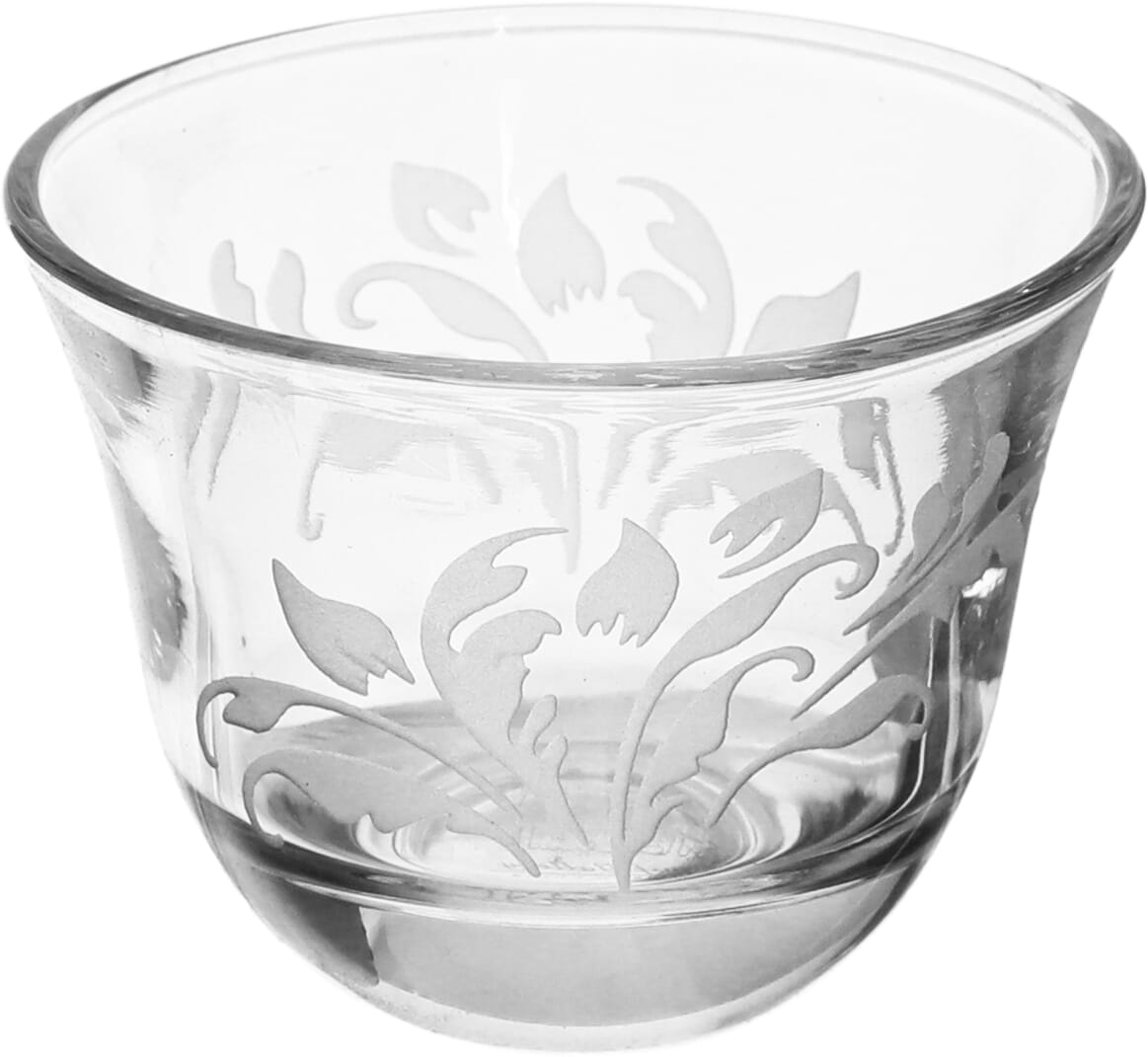 A set of Arabic coffee cups from Al Saif Gallery glass, 6 pieces, with a white pattern - transparent product image 2