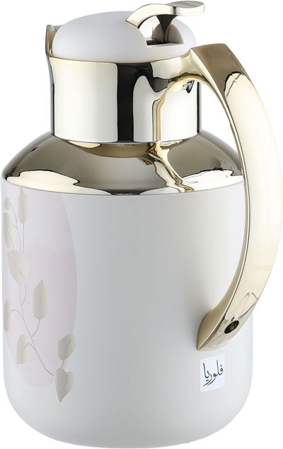 Al Saif Gallery florya thermos set, 1/0.5 liter, two pieces, thermal glass inner container, steel outer shell - beige product image 4