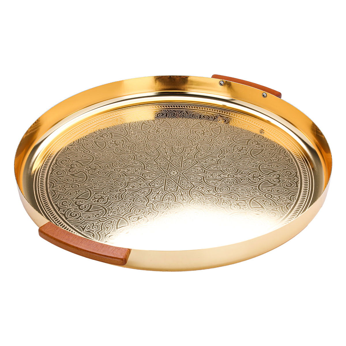 Al Saif Gallery Steel Serving Tray, 43X43X4 cm - Gold product image 2