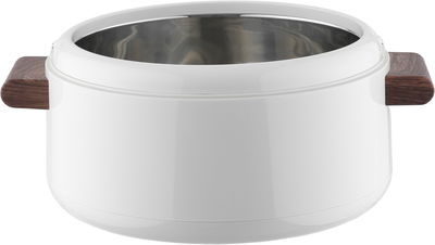 طقم حافظة طعام بلاستيك السيف غاليري، خامة داخلية ستاينلس استيل، 3 قطع، يد خشبي، دائري - أبيض product image 3