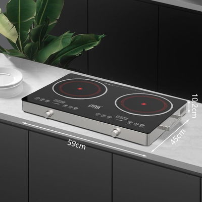 موقد سطح كهربائي ويننج ستار، 2 عين، 1800 واط، تحكم باللمس، مؤقت، ST-9676 - اسود product image 3