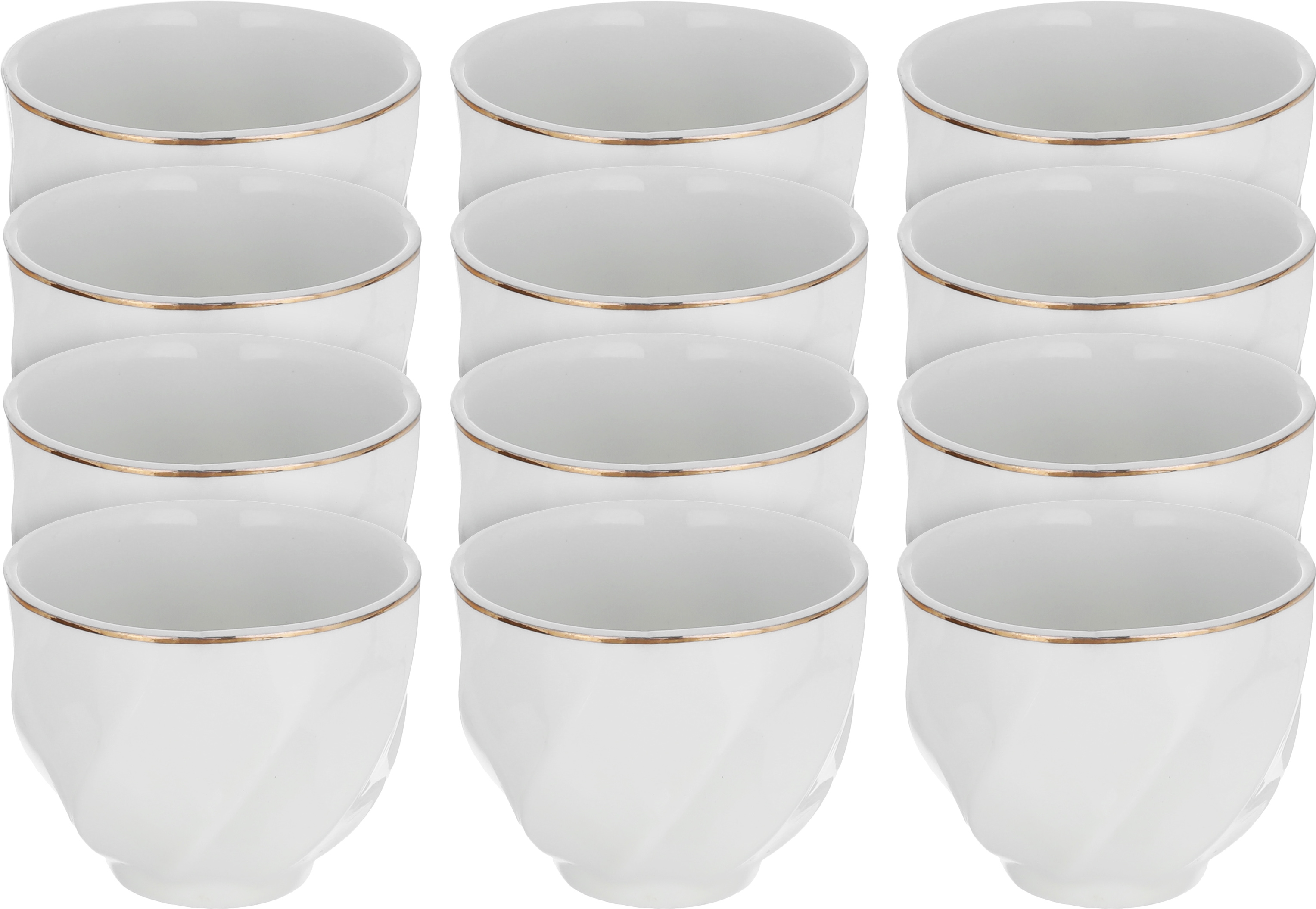 Al Saif Gallery Porcelain Coffee Cup Set, 12 Pieces - White And Golden product image