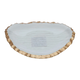 Al Saif Gallery glass sweet dish, 18x14.5x3 cm, triangle, with gold rim - clear product image 1