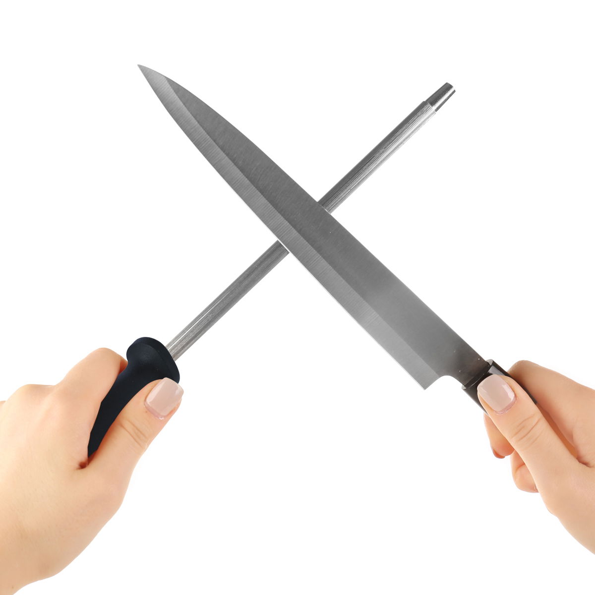 Al Saif Gallery Steel Knife Sharpener, 8 Inch - Black product image 1