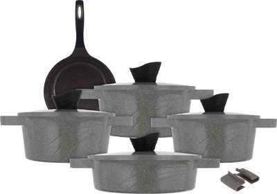طقم قدور جرانيت تورنادو، 9 قطع - بيج غامق product image 1