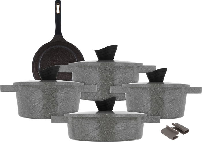 طقم قدور جرانيت تورنادو، 9 قطع - بيج غامق product image 1
