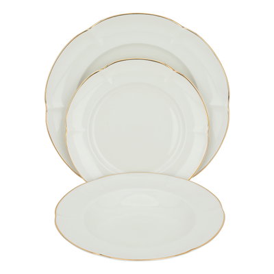 طقم سفرة بورسلان السيف غاليري، خط ذهبي، 60 قطعة - أبيض product image 5