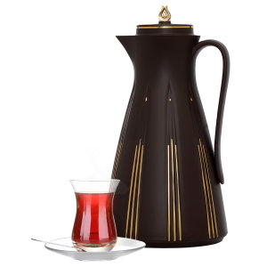 Glory Caddy Thermos, 1 liter, thermal glass inner container, plastic outer shell - dark brown product image