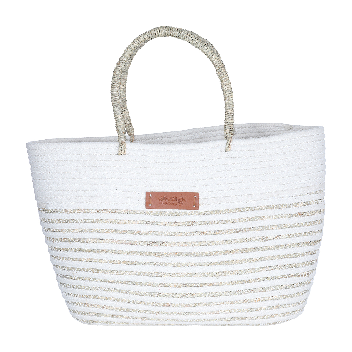 Al Saif Gallery wicker thermos bag, 50 x 33 cm - white beige product image