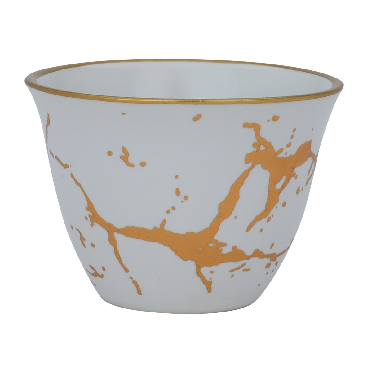 Al Saif Gallery Porcelain Cups Set, 12 Pieces, 100 Ml - White Golden product image