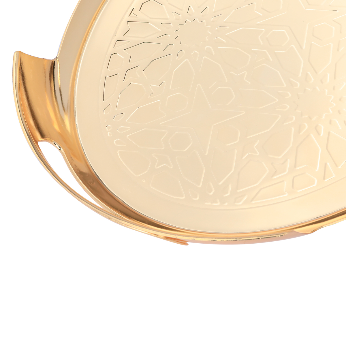 Al Saif Gallery steel topper set, 3 pieces, oval, patterned - gold product image 3