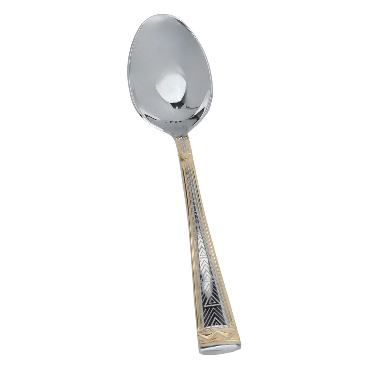 طقم ملاعق استيل السيف غاليري، 6 قطع، منقوش - فضي ذهبي product image