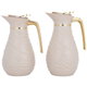 Al Saif Gallery thermos set, 2 pieces, 1/0.75 liter, glass inner container, plastic outer shell - light brown product image 2