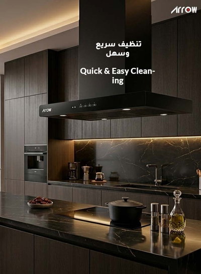 Arrow RO-60RHMB Kitchen Extractor, 60cm, 270W, High Suction Speed, 1000 m³/h Suction Power, 4 Filters - Black product image 6
