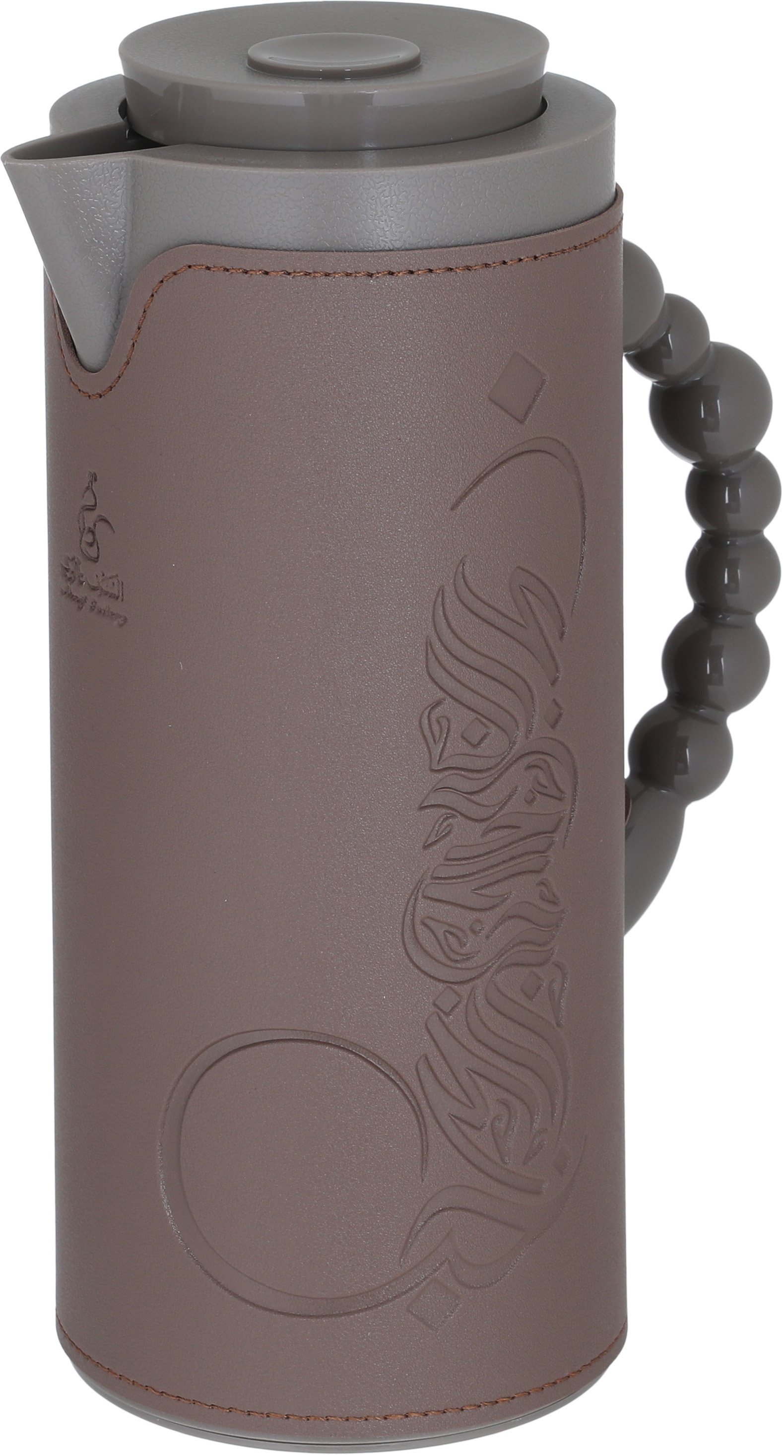 Al Saif Gallery Royal 7 glass thermos, 1 liter, with leather cover, glass inner case, plastic outer body - brown product image 4