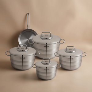 طقم قدور استيل استرا2 كوركماز، 9 قطع - فضي product image