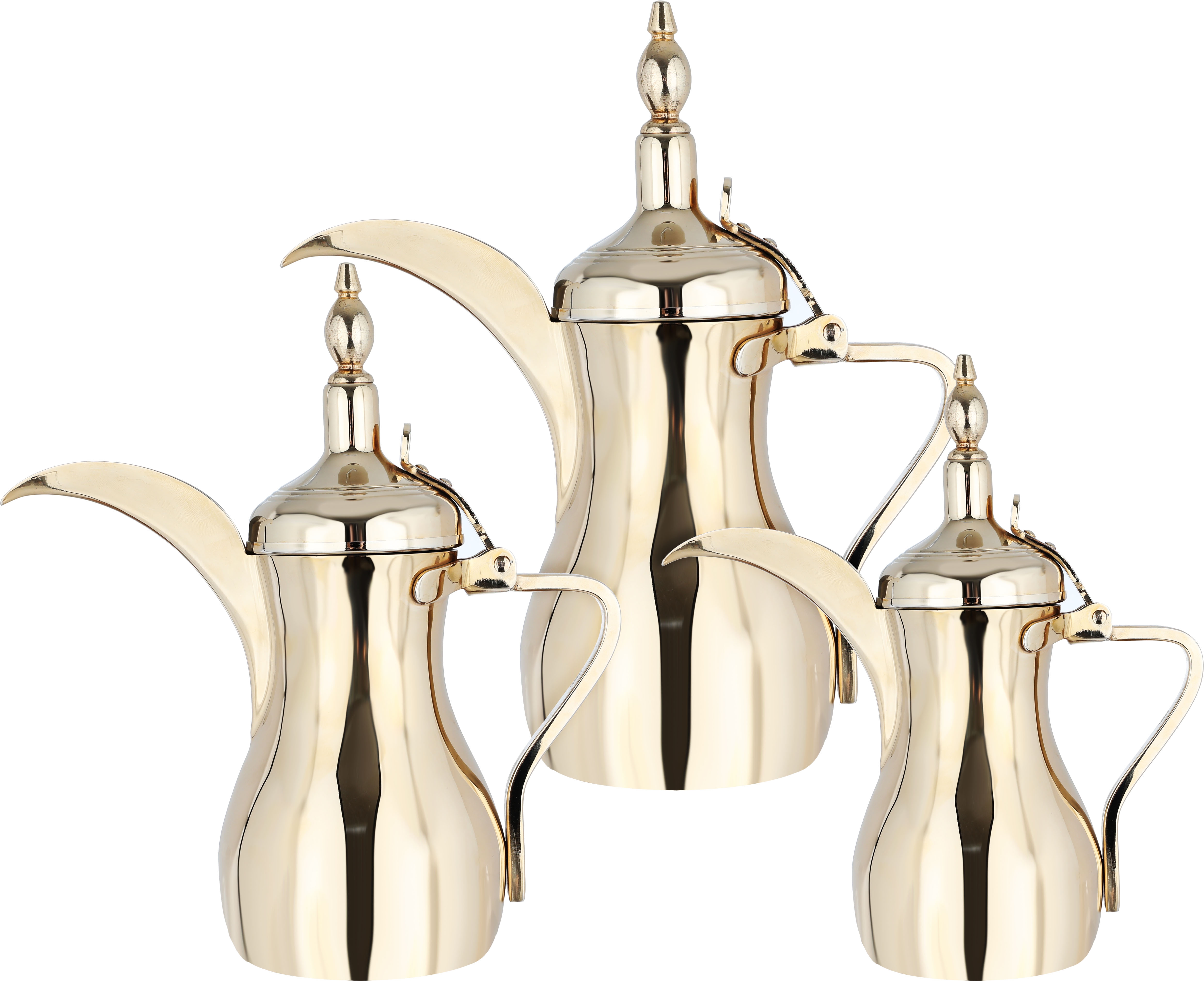 Al Saif Elzhaby Dalal Set 1 Steel, 0.9/0.7/1.4, 3 Pieces - Gold product image 1