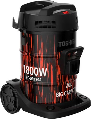 مكنسة برميل كهربائية توشيبا، 1800 واط، 20 لترًا، VC-DR180ABF(R) - أسود أحمر product image 2