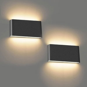 Norco Aluminum Glass Wall Light, 10W, 3000K, 17.5 x 8.5 - Black product image 2
